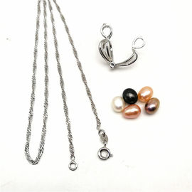 Fashion DIY 5PCS Color Freshwater Pearl Cage Pendant Necklace Jewelry Gift