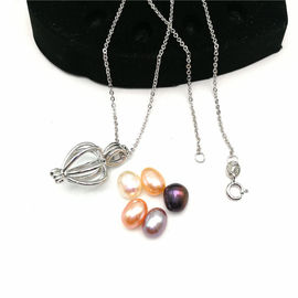 Fashion DIY 5PCS Color Freshwater Pearl Cage Pendant Necklace Jewelry Gift