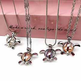 Silver Pearl Cage Locket Pendant Essential Oil Diffuser Oyster Neckalce Jewelry Findings