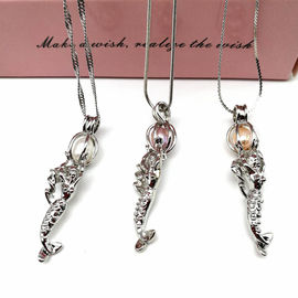 Silver Plated Skull Ghost Pearl Cage Bead Cage Pendant Essential Oil Diffuser Lockets Jewelry