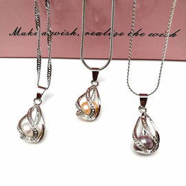 Fashion Necklace For Unisex Gift Pearl Cage Pendant Essential Oil Diffuser Jewelry Making Accessories
