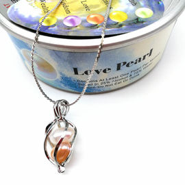 Natural Pearl Oyster Pearl Cage Pendant Silver Lady Charm Surprise Valentine's Day Gift