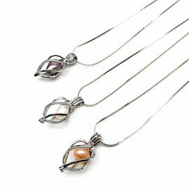Natural Pearl Oyster Pearl Cage Pendant Silver Lady Charm Surprise Valentine's Day Gift