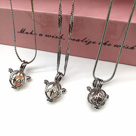 Silver Mixed Design Necklace Bracelet Jewelry Made Pearl Cage Oil Diffuser Pendant