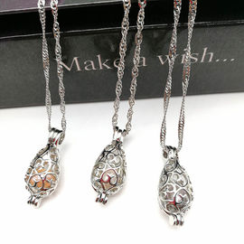 Fashion DIY Drop Cage Pendant Pearl Necklace Oyster Gift Charms