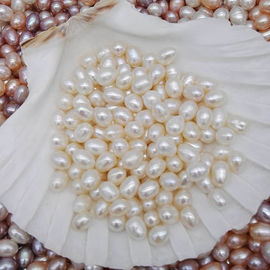 Wholesale AAA Grade 5-6mm and 6-7mm and 7-8mm no hole Rice Shape real pearl Colorized Freshwater Loose Pearl Beads