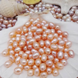 Wholesale AAA Grade 5-6mm and 6-7mm and 7-8mm no hole Rice Shape real pearl Colorized Freshwater Loose Pearl Beads
