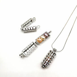 DIY Fashion Natural Freshwater Pearl Bead Cage Pendant Necklace for Girls and women