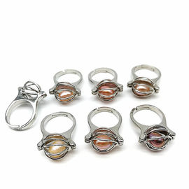 Unique Love Wish Pearl Bead Ring Cage Design Adjustable Women or Men Ring