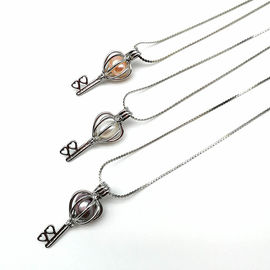 Fashion Real Freshwater Pearl Beads Key Locket Cage Pendant for Necklace Jewelry