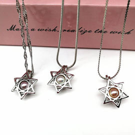Fashion Wish Pearl Pendant Necklace Natural Oyster Gift Box Love Heart Cage Holder Chokers Necklace For Women Jewelry