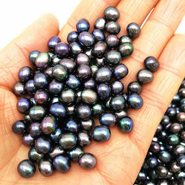 Wholesale AAA Grade 6-7mm and 7-8mm no hole Rice Shape Black pearl  Freshwater Loose Pearl Beads