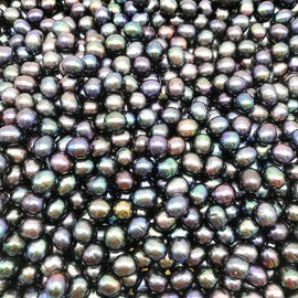 Wholesale AAA Grade 6-7mm and 7-8mm no hole Rice Shape Black pearl  Freshwater Loose Pearl Beads