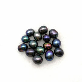 Wholesale AAA Grade 6-7mm and 7-8mm no hole Rice Shape Black pearl  Freshwater Loose Pearl Beads