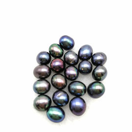 Wholesale AAA Grade 6-7mm and 7-8mm no hole Rice Shape Black pearl  Freshwater Loose Pearl Beads