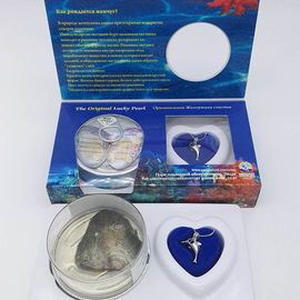 Custom Color Box Love Pearl Necklace Set Oyster Cage Pendant  Wish Pearl Jewelry Gift Box
