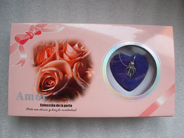 Spanish Versions Color Box  Love Pearl Necklace Gift Box With Fashion Cage Pendant for Birthday or Holiday Gift