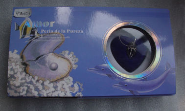 Spanish Versions Color Box  Love Pearl Necklace Gift Box With Fashion Cage Pendant for Birthday or Holiday Gift