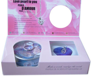 French Versions Color Box  Love Pearl Necklace Gift Box With Fashion Cage Pendant for Special Holiday Gift