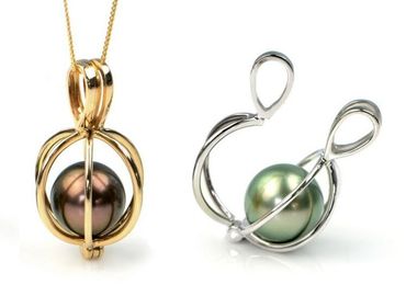 18K Silver Plated Love Wish Pearl Cage Pendant Necklace with 1pc Freshwater Pearl In it