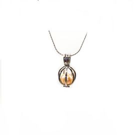 18K Silver Plated Love Wish Pearl Cage Pendant Necklace with 1pc Freshwater Pearl In it