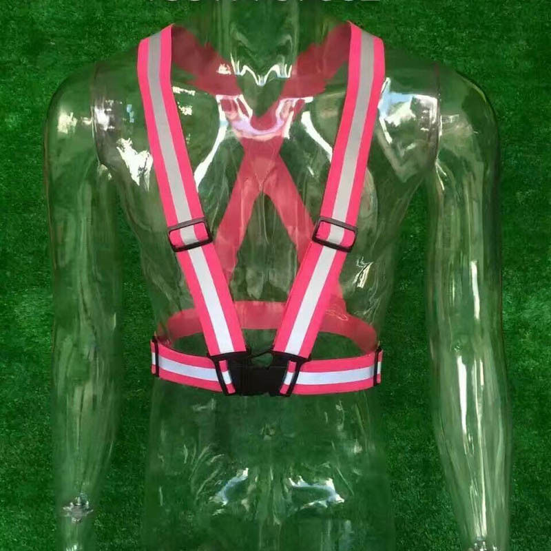 Fashion Motorcycle Bike Drivers Cyclists Fluorescent Reflective Strap Safety White Vest Belt Clothing