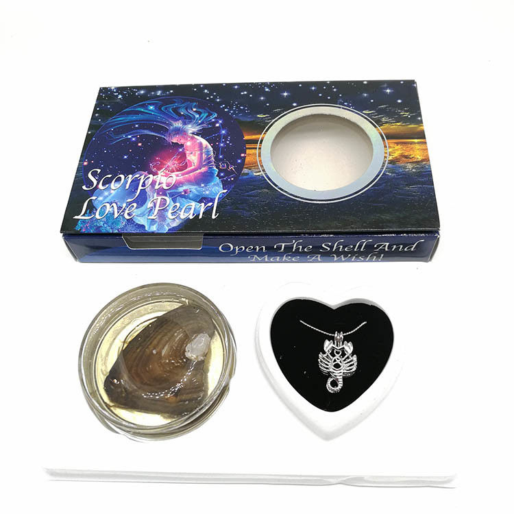 12 Horoscope Zodiac Love Wish Pearl Necklace Gift Set with Scorpio Cage Pendant  Innovative Birthday Gift