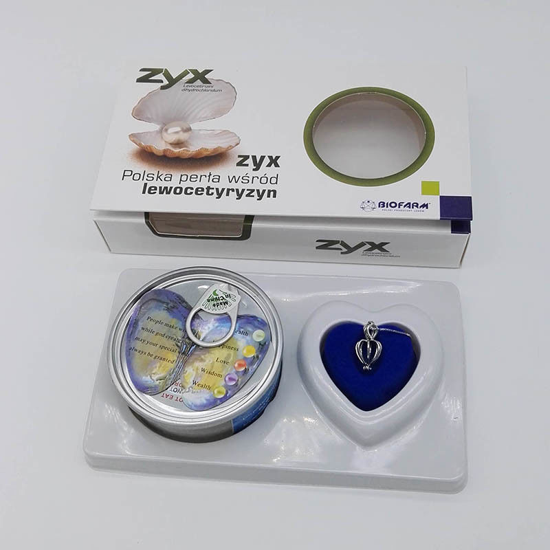 Custom Color Box  Love Pearl Gift Box With Neckalce and Drop Cage Pendant for Women's Gift